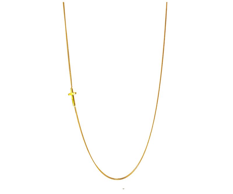 Collana con la croce laterale argento dorato