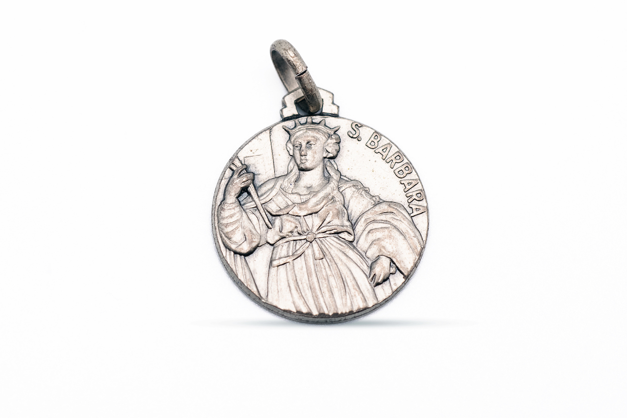 santa_barbara Ciondolo medaglia Santa Barbara in Argento 925 - immagine 1
