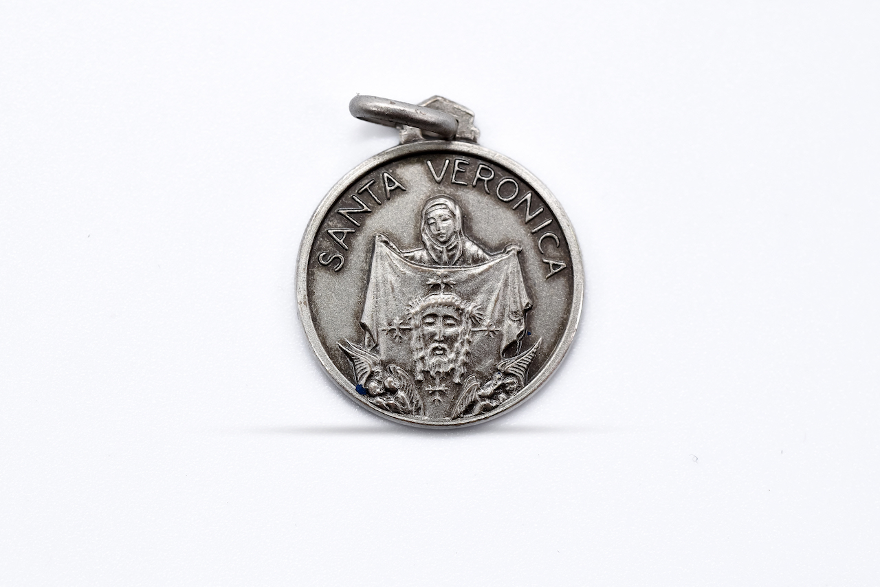 santa_veronica Ciondolo Medaglia Santa Veronica in Argento 925 - immagine 1