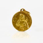 Ciondolo Medaglia Santa Lucia Martire in oro 18kt