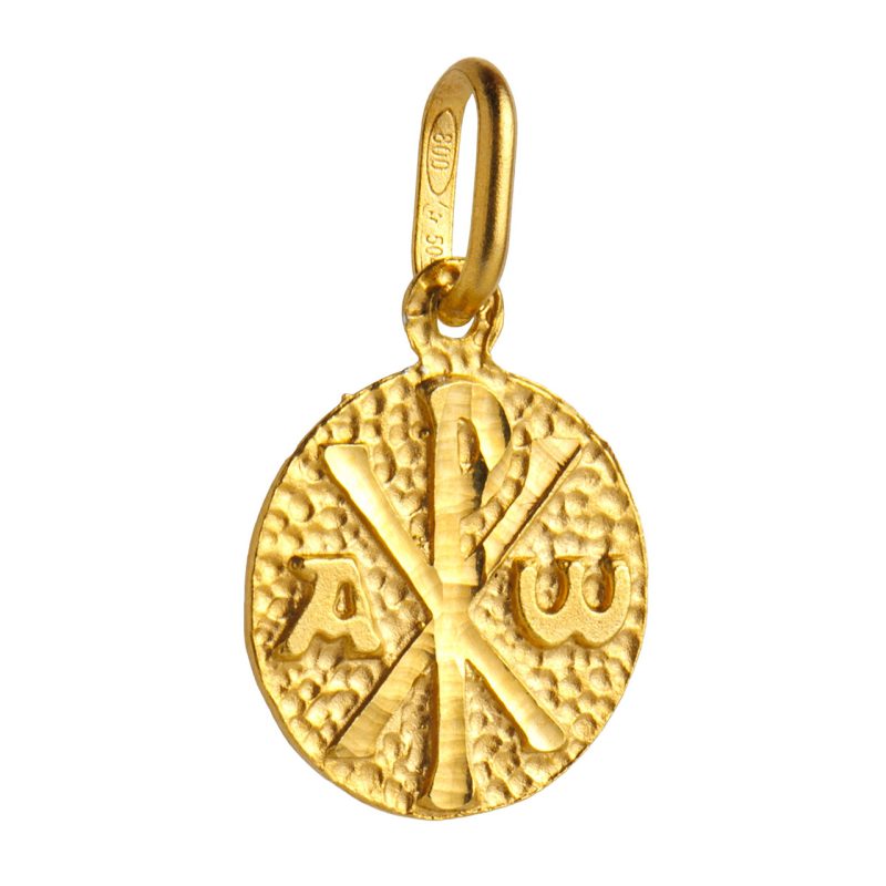 Medaglia Doppia con la Croce della Pace e Mater Ecclesiae in Argento 925 Dorato