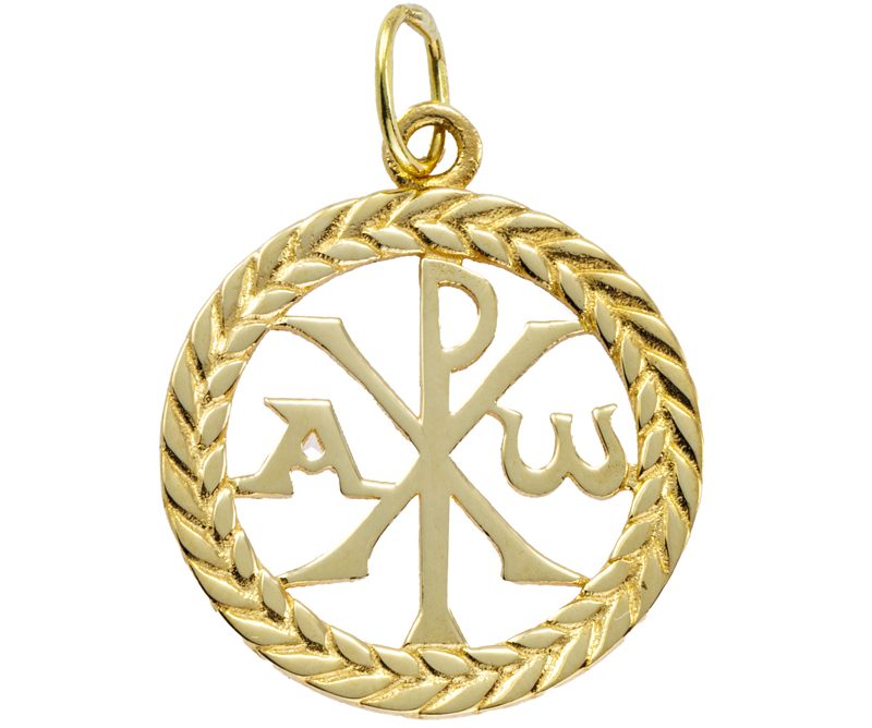 Medaglia con la Croce della Pace in Oro Giallo 18 kt