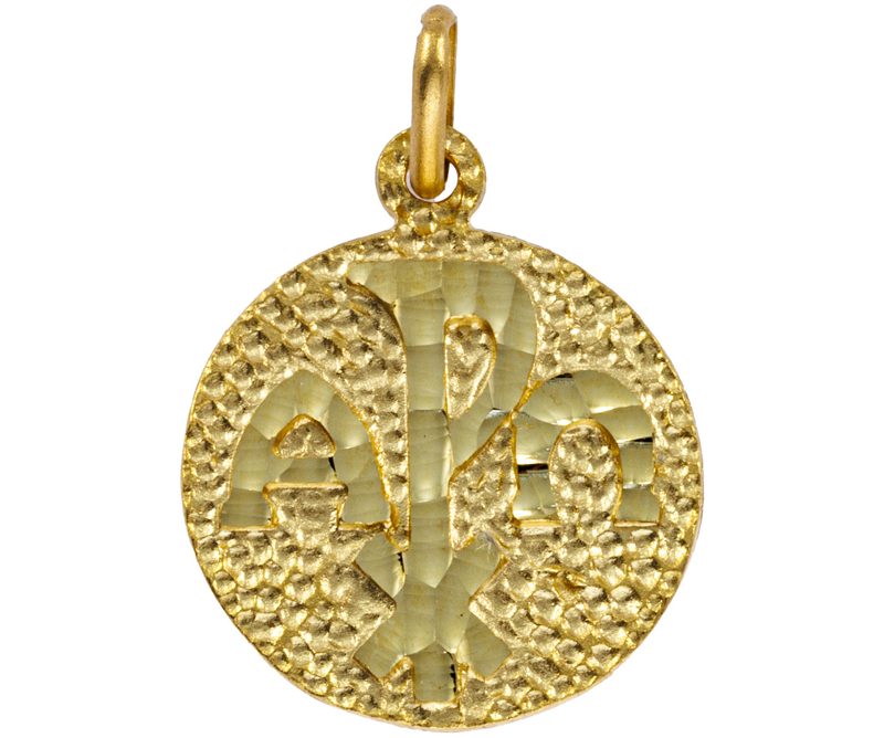 Medaglia Doppia con la Croce della Pace e Mater Ecclesiae in Oro Giallo 18 kt