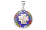 Medaglia con la Croce della Pace in Argento 925 e Vetro di Murano - immagine 5