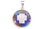 Medaglia con la Croce della Pace in Argento 925 e Vetro di Murano - immagine 6