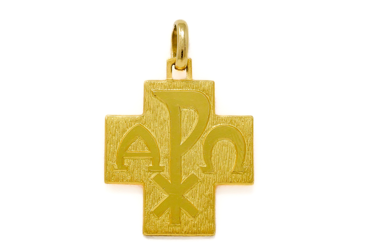 P1115947 Croce della Pace e Piazza San Pietro in oro giallo 18kt - immagine 1