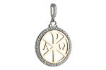 Medaglia della Pace in oro 18kt bianco e giallo e diamanti - immagine 2
