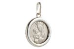 Medaglia della Pace con immagine Mater Ecclesiae in oro 18kt bianco e cristalli - immagine 3