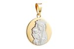 Medaglia della Pace con immagine Mater Ecclesiae in oro bianco e giallo 18kt