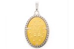 Medaglia Miracolosa in Oro 18 kt bianco e giallo con cristalli - immagine 2