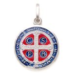 Medaglia San Benedetto in Argento 925 e smalto