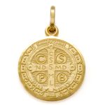 Medaglia San Benedetto in Argento 925 dorato
