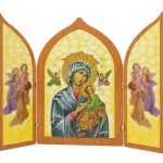Quadro Trittico Madonna del Perpetuo Soccorso in simil legno