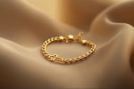 Bracciale con croce e catena groumette spessa