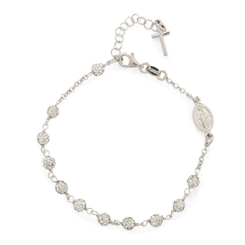 Bracciale decina con zirconi e medaglia Miracolosa