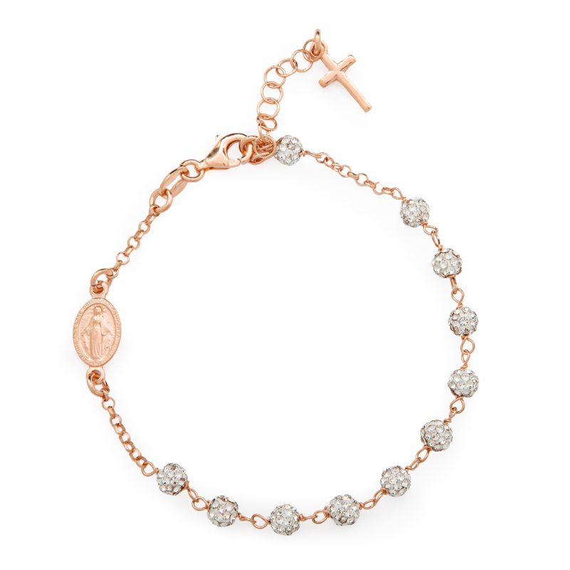Bracciale decina con zirconi e medaglia Miracolosa