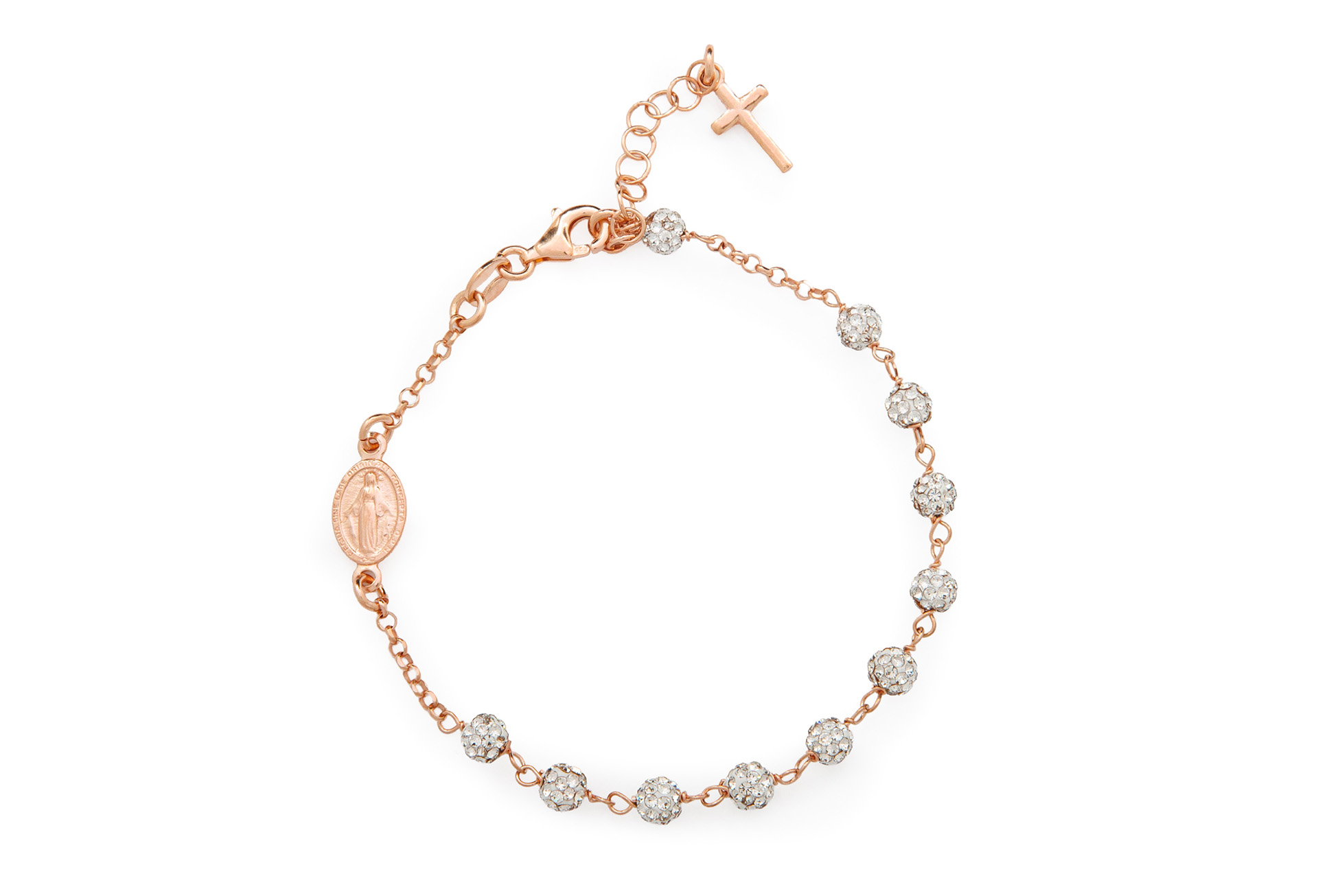 _MG_0989 Bracciale decina con zirconi e medaglia Miracolosa