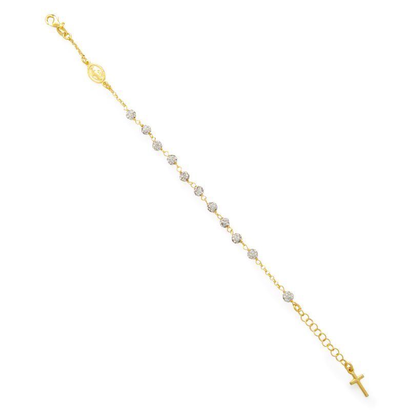 Bracciale decina con zirconi e medaglia Miracolosa