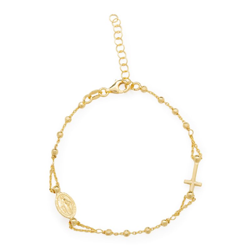 Bracciale con la medaglia Miracolosa e croce laterale