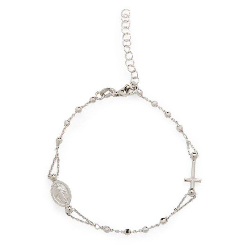 Bracciale con la medaglia Miracolosa e croce laterale