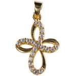 Croce Infinity in oro giallo 18kt e zirconi bianchi