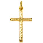 Croce senza corpo double face in oro 18kt giallo