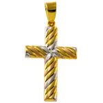 Croce Trinity in oro 18kt giallo, bianco e rosa