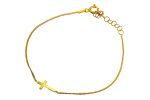 Bracciale con Croce Laterale in Argento 925 dorat