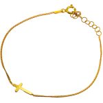 Bracciale con Croce Laterale in Argento 925 dorat