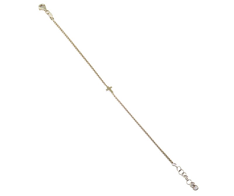 Bracciale con Croce Laterale in Argento