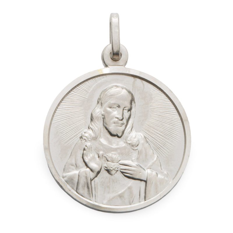 Medaglia Scapolare (Sacro Cuore di Gesù e la Madonna del Carmine) in finitura lucida