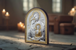 Quadro Sacra Famiglia Argento bilaminato dorato