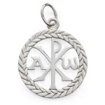 Medaglia con la Croce della Pace in oro 18kt bianco