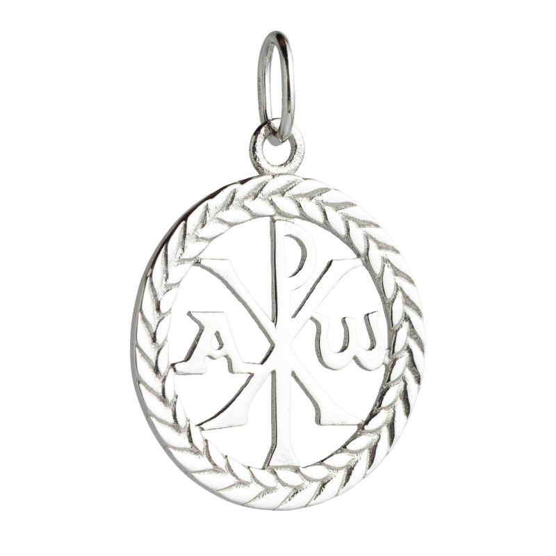 Medaglia con la Croce della Pace in oro 18kt bianco