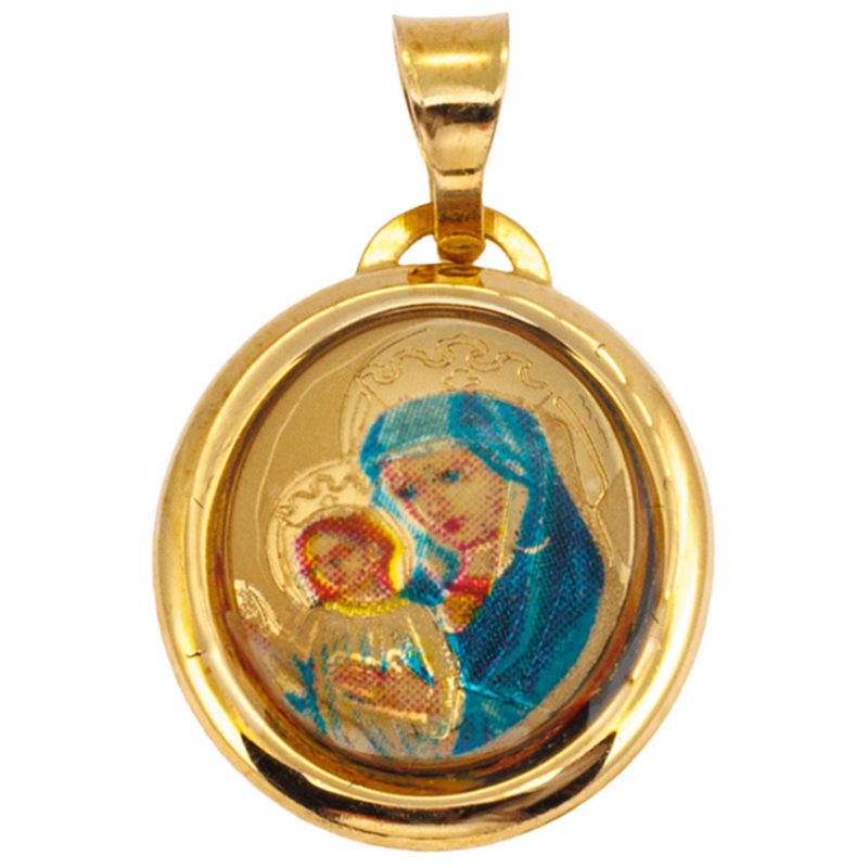 Medaglia di Mater Ecclesiae in oro 18kt e smalto
