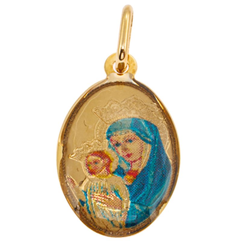 Medaglia di Mater Ecclesiae in oro 18kt e smalto