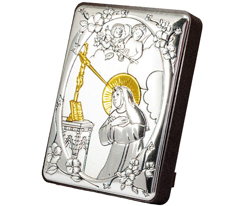 Quadro Santa Rita da Cascia bilaminato Argento