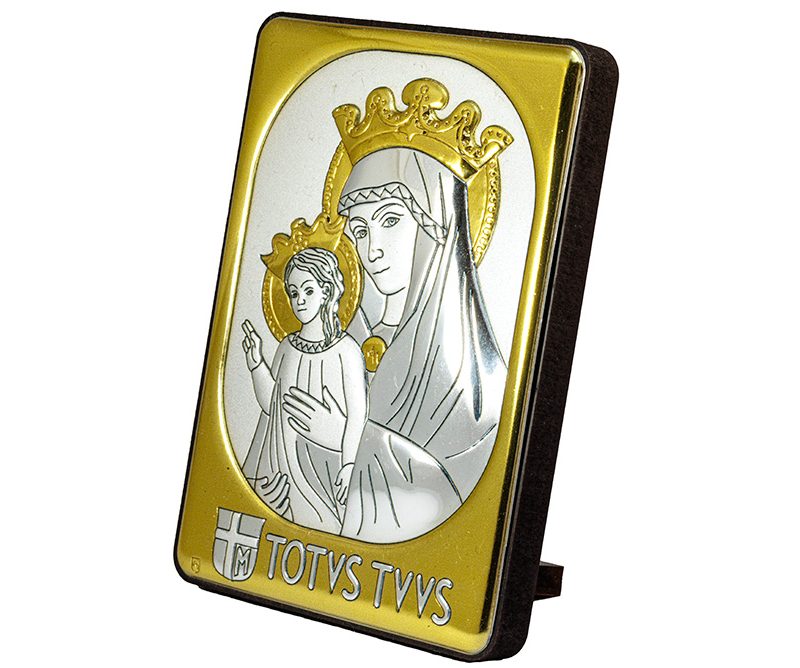 Quadro Mater Ecclesiae bilaminato in Argento dorato