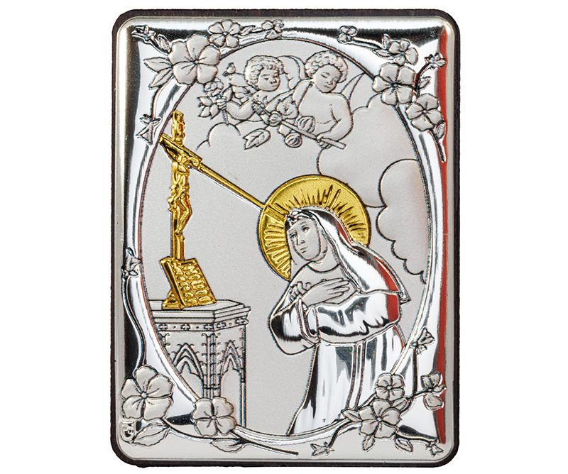 Quadro Santa Rita da Cascia bilaminato Argento
