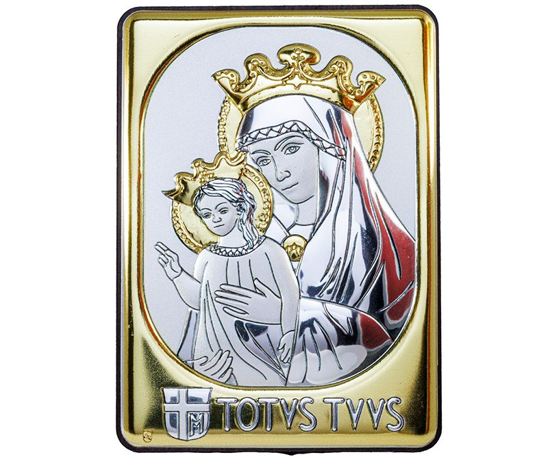 Quadro Mater Ecclesiae bilaminato in Argento dorato