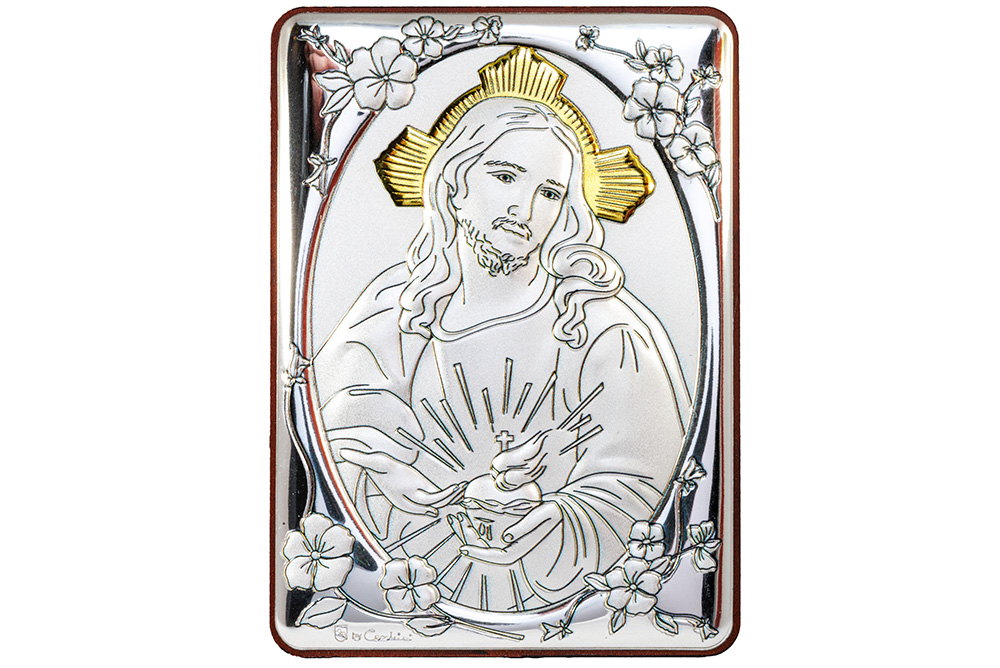 _MG_6194 Quadro Sacro Cuore di Gesù bilaminato argento