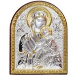 Quadro Madonna del Perpetuo Soccorso in argento bilaminato dorato