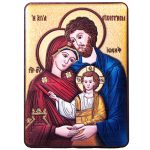 Quadro Sacra Famiglia in argento bilaminato colorato