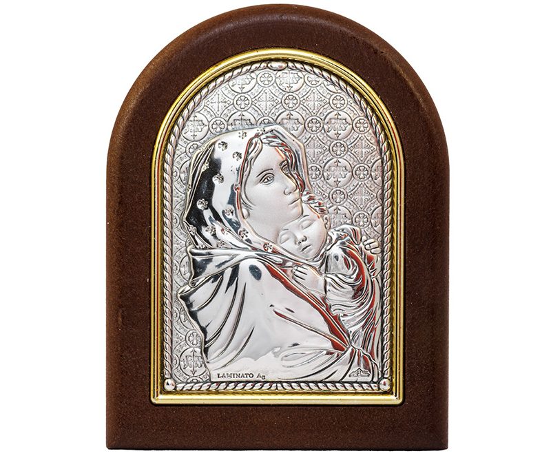 Quadretto Madonna di Ferruzzi bilaminato argento