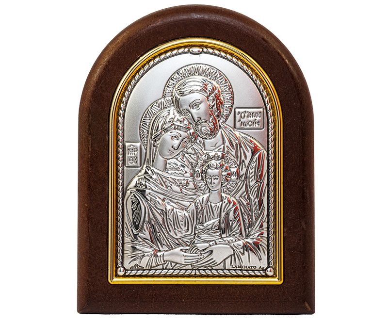 Quadretto Sacra Famiglia bilaminato argento