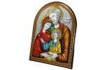 Quadro Sacra Famiglia Argento bilaminato e dettagli colorati - immagine 2
