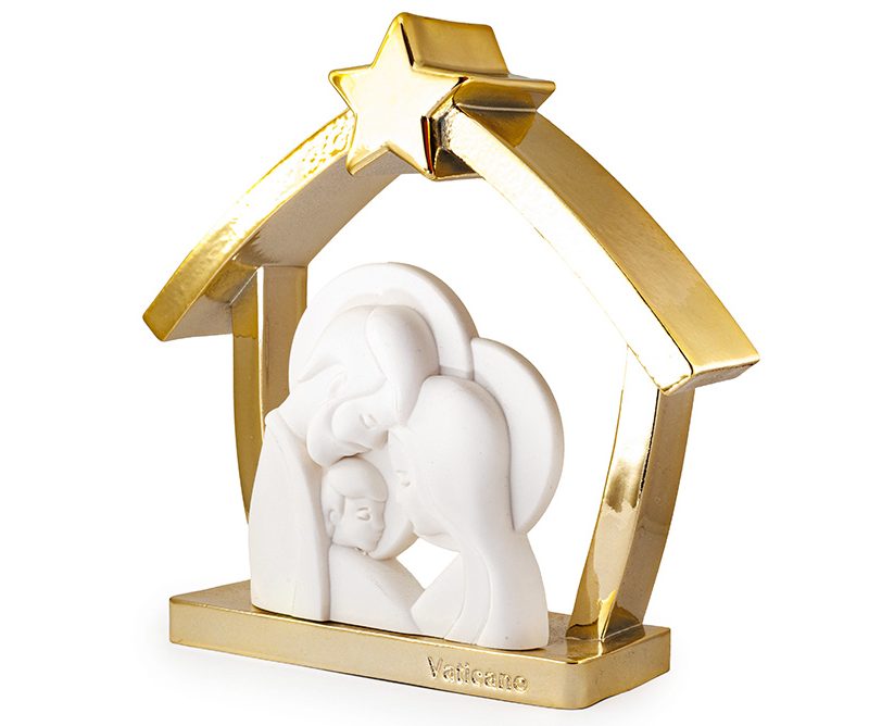 Statua della Sacra Famiglia cornice oro