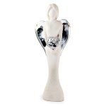 Statua dell'Angelo Custode con cuore dettagli argento