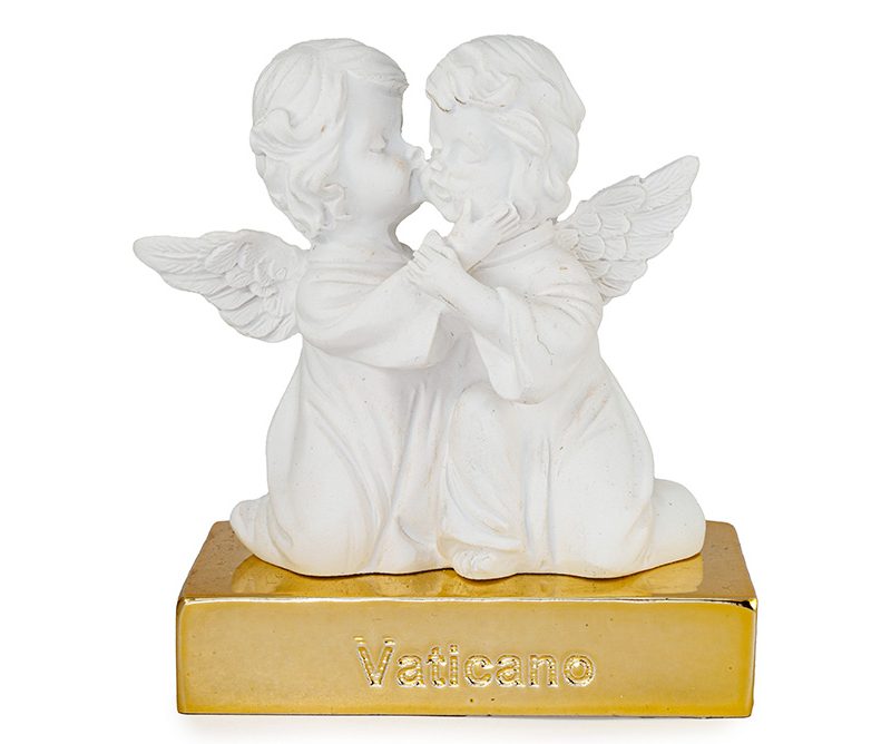 Statua Il Bacio degli Angeli dettagli oro