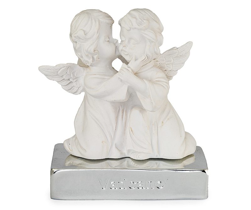 Statua Il Bacio degli Angeli dettagli argento